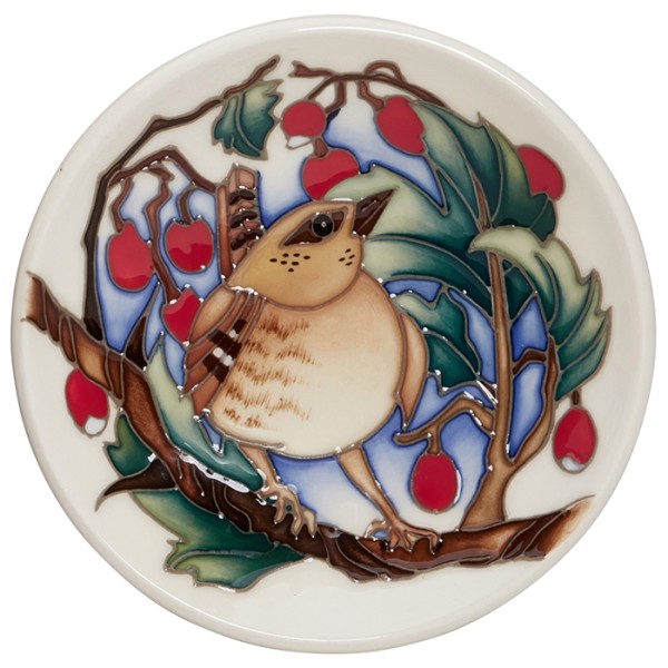 ムーアクロフト　Moorcroft ファンテイル　オウギビタキ　デザインの飾り皿 Tray